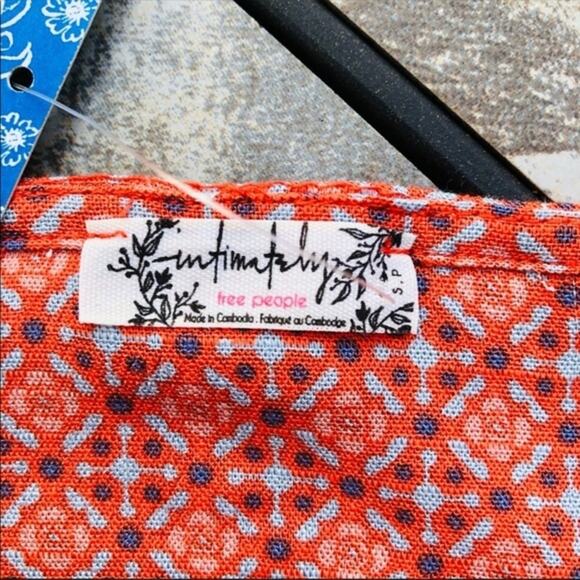 Free People Lucky Now Brami Vermillionette Combo Cropped Top Small - Picture 8 of 11